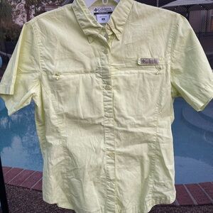 Columbia Sportswear PFG Style Women’s Button Down Fishing Shirt Yellow M